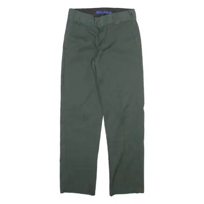 DICKIES Mens Trousers Green Slim Tapered W26 L28