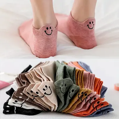 Cotton 10 Pairs Socks - Lightweight Ankle Length, Soft fit,Cute Design, Casual Pink, Women's Womenswear, Comfort, Bridal & Ma...