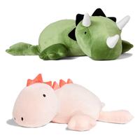 1.4 LB Weighted Stuffed Triceratops,Stegosaurus Animals Plush - 16 Inch Squished Long Dinosaur Jumbo Pillow - Kawaii Plushies...