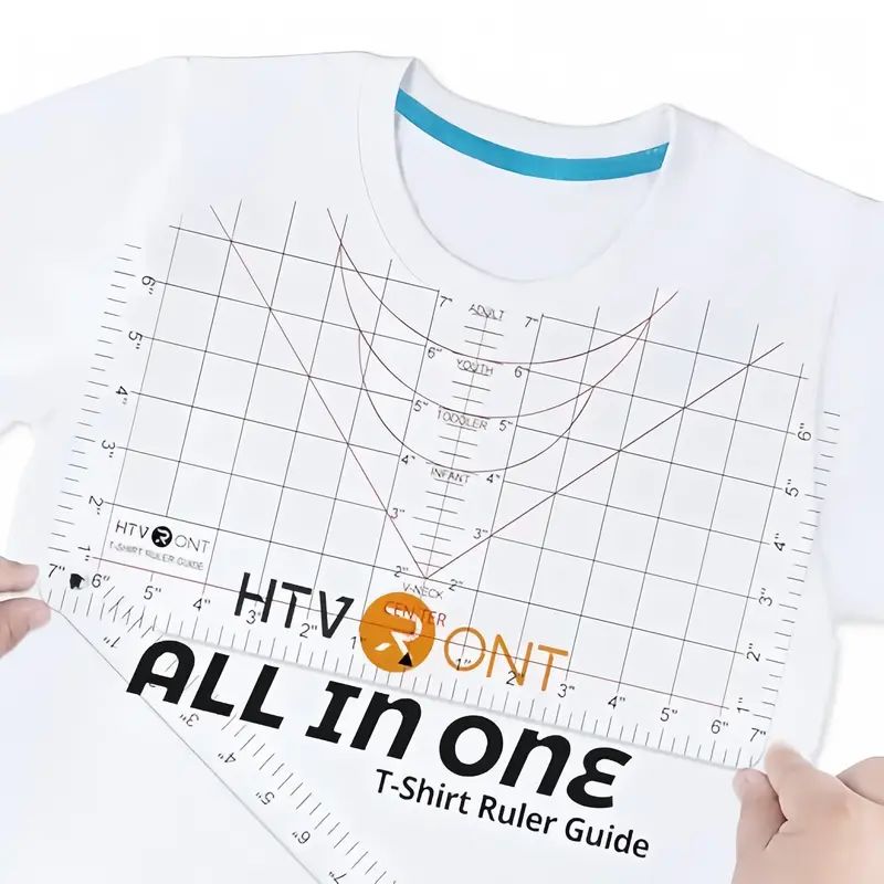 HTVRONT Tshirt Ruler Guide for Vinyl Alignment - Tshirt Measurement Tool for Heat Press in HTV Vinyl , T Shirt Ruler to Cente...