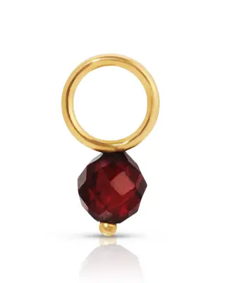 14K Fine One Love Birthstone Charms | Month/Gemstone: January - Garnet | Metal Color: Solid Gold