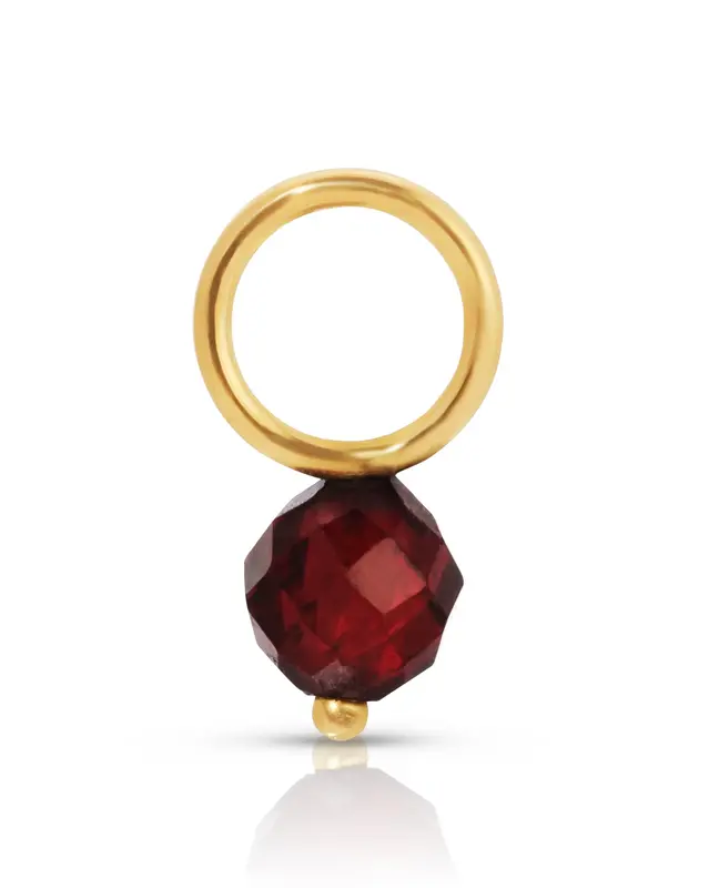 14K Fine One Love Birthstone Charms | Month/Gemstone: January - Garnet | Metal Color: Solid Gold
