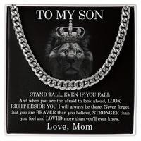 To My Son's Chain Necklace with Gift Card & Gift Box, 1 Count Rapper Hiphop Rock Style Torque, Perfect Valentine's Day Gradua...