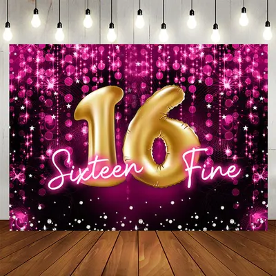 Aperturee Sweet 16 Fine Pink Glitter Bokeh Backdrop Birthday