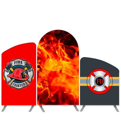 Aperturee Fighter Theme Black Red Birthday Party Arch Backdrop Kit | Custom Chiara Arched Covers | Diy Arch Backdrop Cover | ...