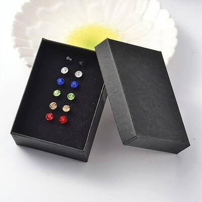 304 Stainless Steel Grade A Rhinestone Ear Studs