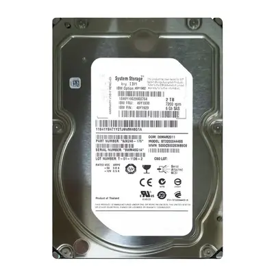 49Y1938 IBM 2TB 6Gb/s SAS 7200 3.5-Inch Hard Drive