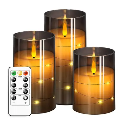 Battery Required LED Candle Light Kit without Battery, Flickering Flame Design LED Candle Light with Timer, Atmosphere Decora...