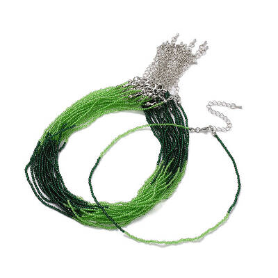 Faceted Rondelle Glass Beaded Necklace for Women