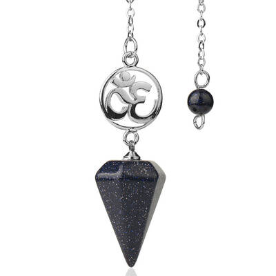 Synthetic Blue Goldstone Dowsing Pendulum Big Pendants