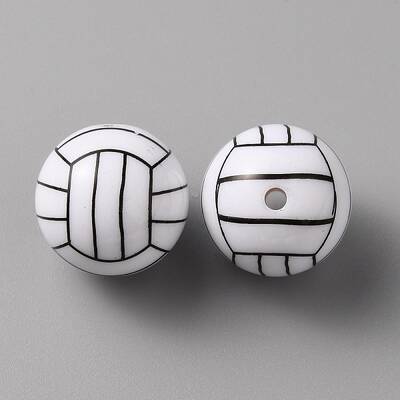 Sport Theme Opaque Resin Beads