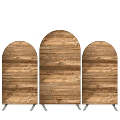 Aperturee Wood Theme Stripe Arch Backdrop Kit For Birthday | Custom Arched Wall Covers | Wedding Arch Backdrop | Diy Round Ar...