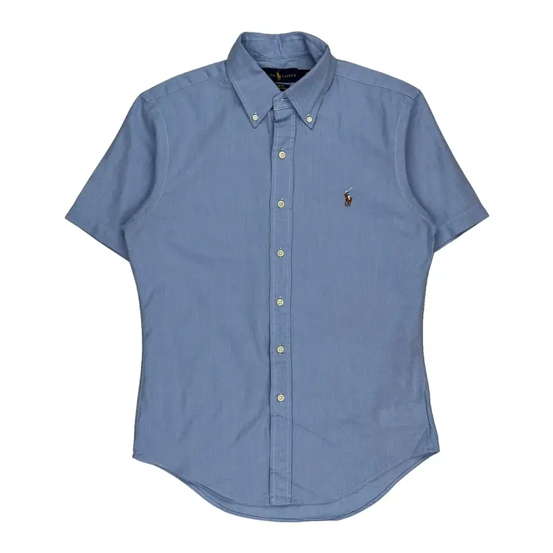 Ralph Lauren Slim Fit Short Sleeve Shirt - Small Blue Cotton | Size: small