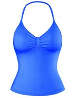 Women's Solid Removable Chest Pad Sports Cami Top, Casual Sporty Sleeveless Halter Top for Summer, Ladies Sportswear for Gym ...