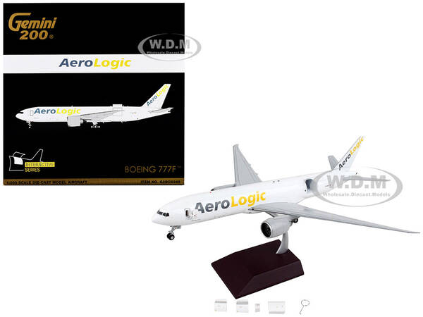 Boeing 777F Commercial Aircraft AeroLogic White Gemini 200 - Interactive Series 1/200 Diecast Model Airplane by GeminiJet...