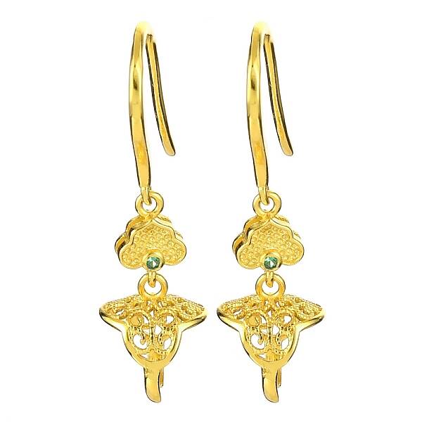 925 Sterling Silver Micro Pave Clear Cubic Zirconia Earring Hooks