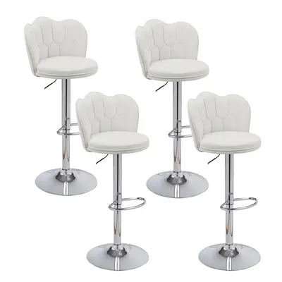 VECELO Bar Stools 2\\4-Piece Set, flocking Adjustable 360° Rotation, with Backrest Bar Stool, Suitable for Bar, Kitchen, Din...
