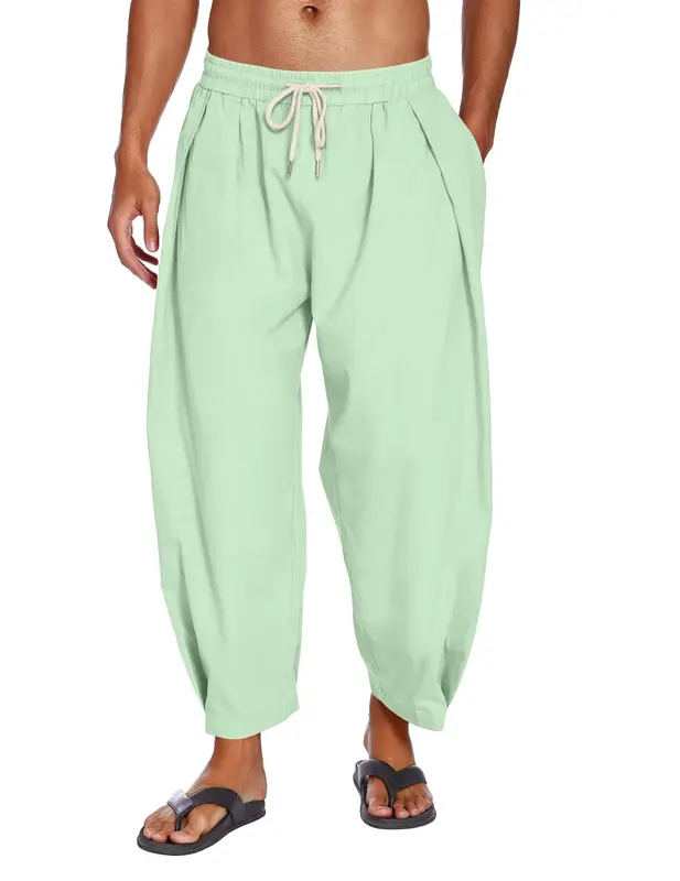Loose Yoga Pants with Pockets (US Only), Light Green / L