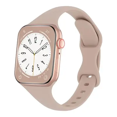 Women's Small Waist Monochrome Silicone Butterfly Buckle Band, Soft Comfortable Breathable Wristband For iWatch Ultra Series ...