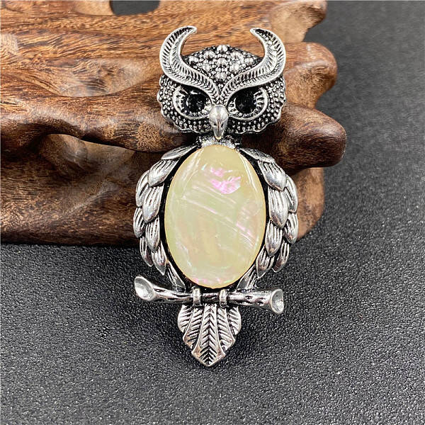 Antique Silver Owl Brooch Pins