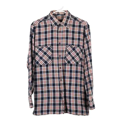 Unbranded Checked Flannel Shirt - Medium Blue Cotton