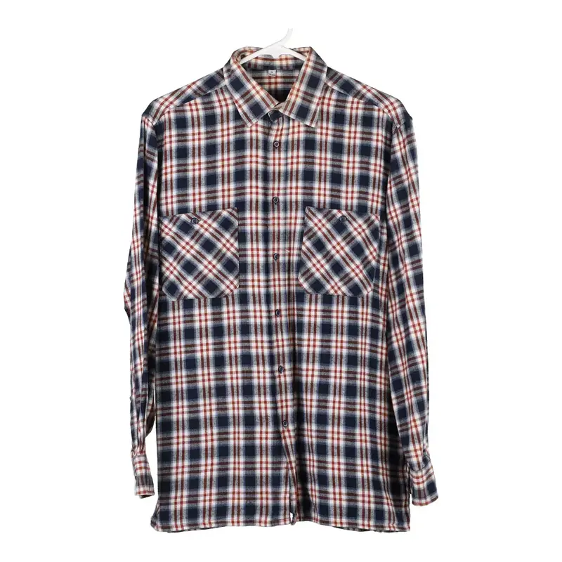 Unbranded Checked Flannel Shirt - Medium Blue Cotton