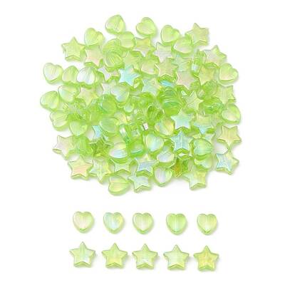 100Pcs 2 Style Eco-Friendly Transparent Acrylic Beads