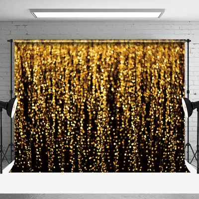 Modern Black Gold Sequins Bokeh Photography Backdrop - Aperturee