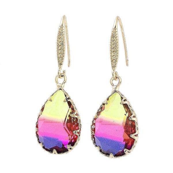 Teardrop Glass Dangle Earrigns