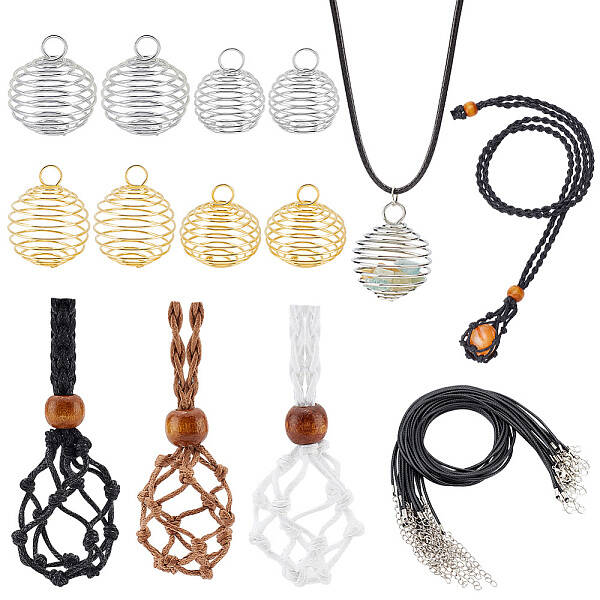 DIY Cage Pendant Necklace Making Finding Kit