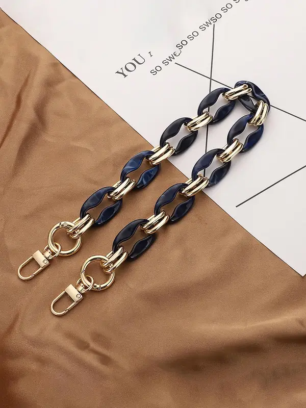 Fashionable Colorblock Arcyl Chain Bag Strap, Casual Versatile Bag Strap for Women & Men, All-match Bag Accessories for Daily...