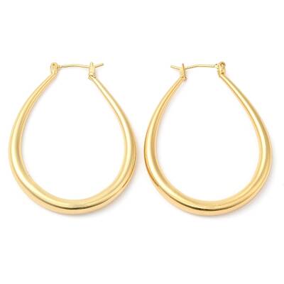 Rack Plating Brass Teardrop Hoop Earrings for Women