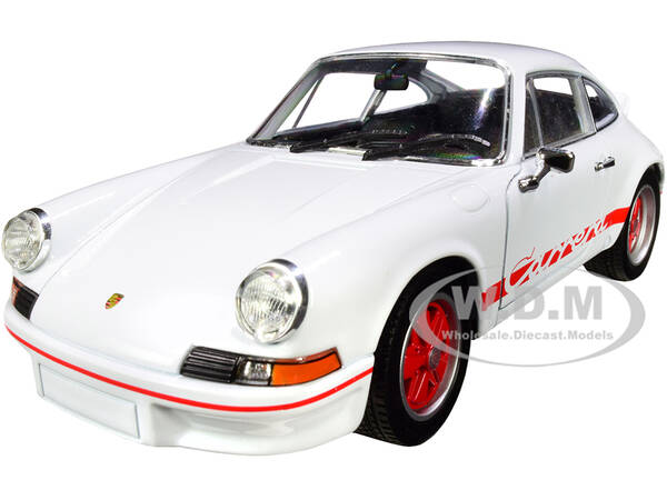 Porsche 911 Carrera RS 2.7 White with Red Stripes \