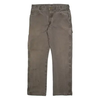DICKIES Carpenter Mens Trousers Grey Relaxed Straight W32 L30