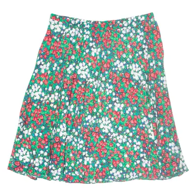 RIO Womens Pleated Skirt Green Midi Crazy Pattern L