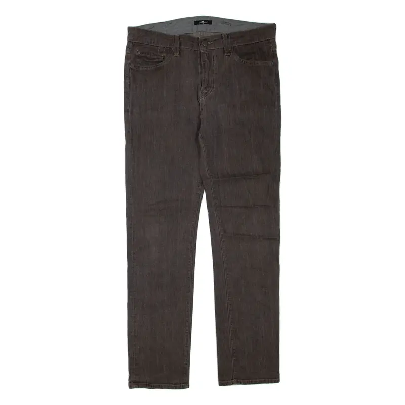 7 FOR ALL MANKIND Womens Jeans Brown Slim Straight W34 L33