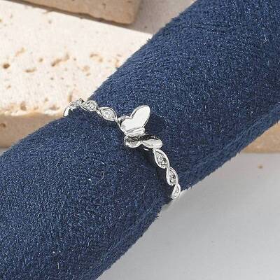 Butterfly Clear Cubic Zirconia Cuff Rings