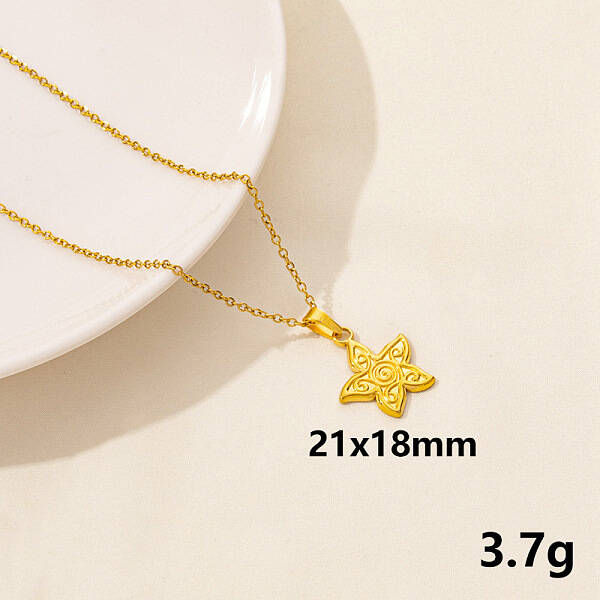 304 Stainless Steel Star Pendant Necklaces