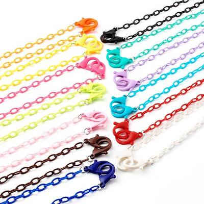 13Pcs 13 Colors Personalized ABS Plastic Cable Chain Necklaces