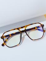 Simple Anti-blue Light Eyeglasses for Everyday Use, Basic Flat Frame with Top Bar Eyeglasses for Women & Men, Fashion Eyeglas...