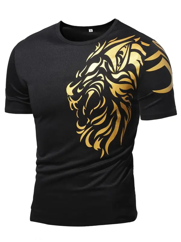 Men's Graphic Short Sleeve Round Neck T Shirt, Regular Fit Street Crew Neck Short Sleeve Tee, Summer Clothes, Casual Top for ...