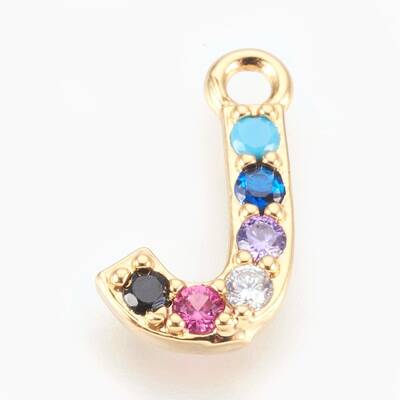 Brass Micro Pave Cubic Zirconia Charms