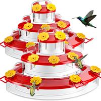 Birdream Window Hummingbird Feeders for Outdoors, 2 Pack Cake Design Humming Bird Feeder with 9 Feeding Ports & Brush, Attrac...