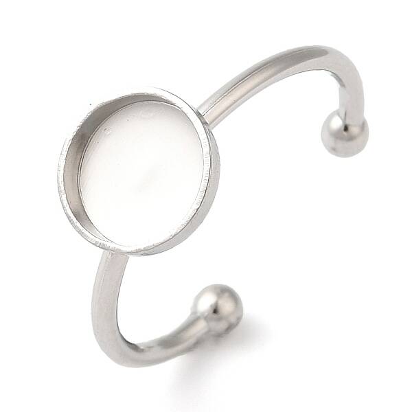 Non-Tarnish 304 Stainless Steel Open Cuff Ring Components