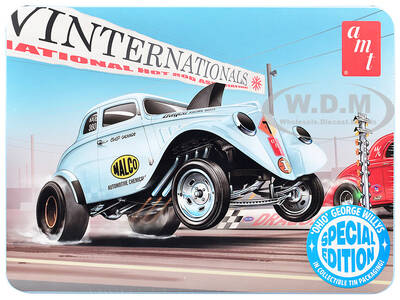 Skill 2 Model Kit 1933 Willys Gasser Ohio George with Collectible Tin Packaging 1/25 Scale Model by AMT