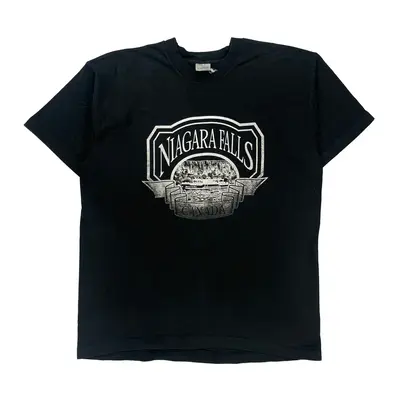 Single Stitch Niagara Falls Unbranded Graphic T-Shirt - XL Black Cotton