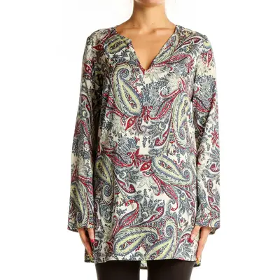 Multicolor Paisley Print Tunic Top