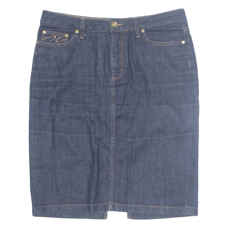 TOMMY HILFIGER Womens Straight Skirt Blue Short Denim M