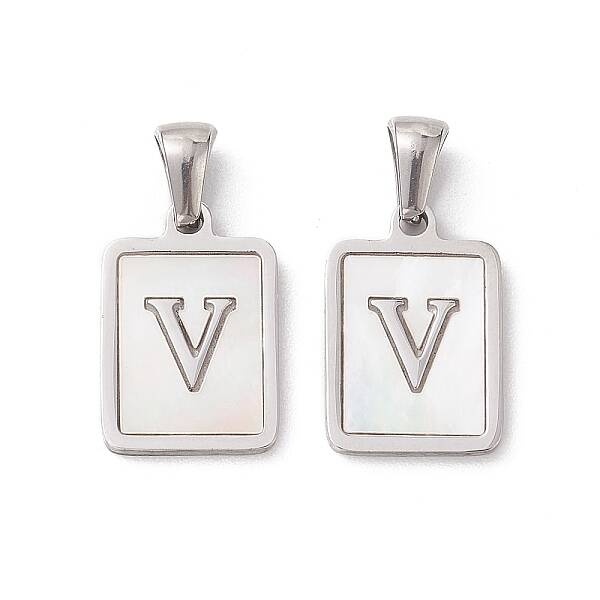 304 Stainless Steel Pave Shell Pendants
