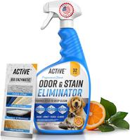 Pet Odor and Stain Eliminator - 32 oz ACTIVE Enzyme Cleaner for Dog & Cat Urine, Stain Remover Spray for Carpet, Upholstery, ...